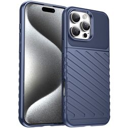 Mobigear Groove iPhone 16 Pro Max Hülle Flexibles TPU Backcover - Blau