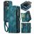 Caseme 008 iPhone 12 Pro Max Hülle Abnehmbare 2in1 Klapphülle Geldbörse - Blau
