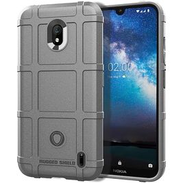 Mobigear Rugged Shield Nokia 2.2 Hülle Flexibles TPU Backcover Stoßfest - Grau