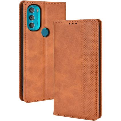 Mobigear Sensation Motorola Moto G71 5G Hülle Klapphülle Geldbörse - Braun