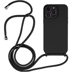 Mobigear Lanyard iPhone 14 Pro Silikon Handykette - Schwarz