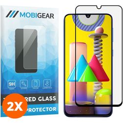 Mobigear Premium Samsung Galaxy M31 Panzerglas Displayschutz - Hüllenfreundlich - Schwarz (2er Pack)