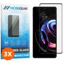 Mobigear Premium Motorola Edge 20 Pro Panzerglas Gehärtetes Glas Displayschutz - Hüllenfreundlich - Schwarz (3er Pack)