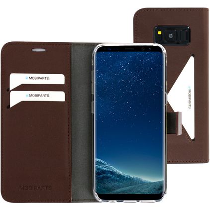 Mobiparts Classic Wallet Samsung Galaxy S8 Klapphülle Portemonnaie - Braun
