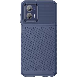 Mobigear Groove Motorola Moto G73 5G Hülle Flexibles TPU Backcover - Blau
