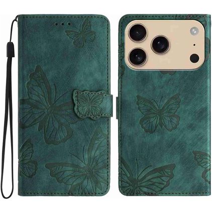 Mobigear Butterfly iPhone 17 Pro Klapphülle Portemonnaie - Grün