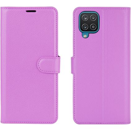 Mobigear Classic Samsung Galaxy A12 Hülle Klapphülle Geldbörse - Lila