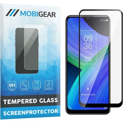 Mobigear Premium TCL 20 R 5G Panzerglas Displayschutz - Hüllenfreundlich - Schwarz