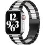 Mobigear Antwerp Edelstahl Apple Watch Armband Faltschließe - 42/41/40/38 mm - Schwarz / Weiß