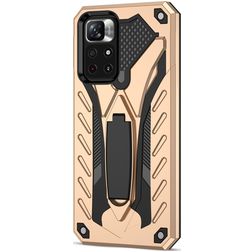 Mobigear Armor Stand Xiaomi Redmi Note 11T Hülle Hardcase Backcover Stoßfest mit Ständer - Gold
