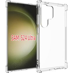 Mobigear Cushion Durchsichtig Samsung Galaxy S24 Ultra Hülle Flexibles TPU Backcover Stoßfest - Transparent