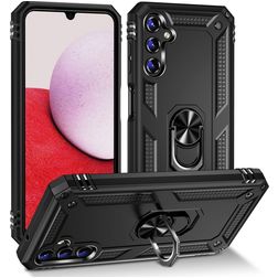 Mobigear Armor Ring Samsung Galaxy A14 Hülle Hardcase Backcover Stoßfest mit Ringhalter - Schwarz