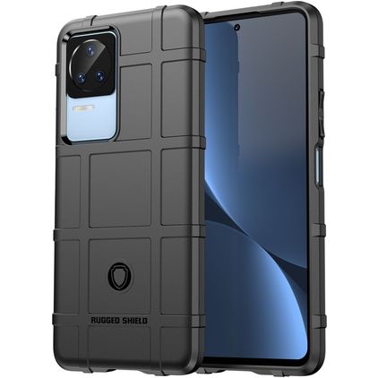 Mobigear Rugged Shield POCO F4 Hülle Flexibles TPU Backcover Stoßfest - Schwarz