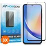 Mobigear Premium Samsung Galaxy A34 Panzerglas Gehärtetes Glas Displayschutz - Hüllenfreundlich - Schwarz (3er Pack)