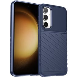 Mobigear Groove Samsung Galaxy S23 FE Hülle Flexibles TPU Backcover - Blau
