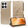 Mobigear Flowers Xiaomi 14T Pro Hülle Klapphülle Geldbörse - Gold
