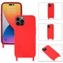 Mobigear Lanyard iPhone 14 Pro Max Silikon Handykette - Rot