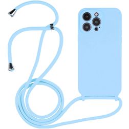Mobigear Lanyard iPhone 14 Pro Max Silikon Handykette - Babyblau
