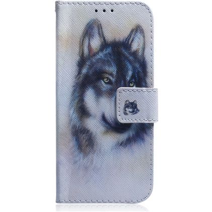 Mobigear Design Huawei P40 Lite 5G Hülle Klapphülle Geldbörse - Wolf