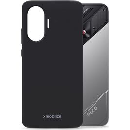 Mobilize Rubber Gelly POCO F7 Hülle Flexibles TPU Backcover - Schwarz