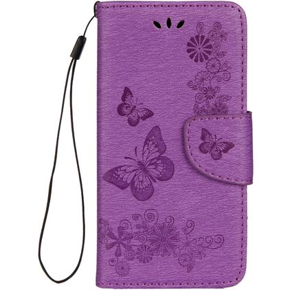 Mobigear Butterfly iPhone XS Hülle Klapphülle Geldbörse - Lila