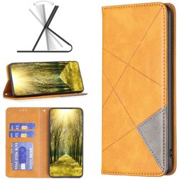 Mobigear Rhombus Slim Realme C31 Hülle Klapphülle - Cognac