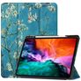 Mobigear Tri-Fold Gel iPad Pro 12.9 Zoll (2022) Hülle TPU,Kunstleder Klapphülle + Stifthalter - Mandelblüten