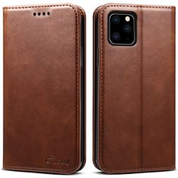 Suteni Art iPhone 11 Hülle Klapphülle Geldbörse - Braun