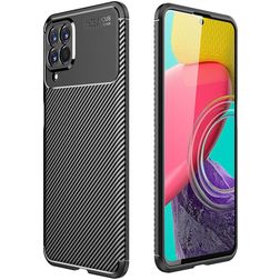 Mobigear Racing Samsung Galaxy M53 Hülle Flexibles TPU Backcover - Schwarz