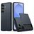 Mobigear Card Samsung Galaxy S26 Plus Hülle Hardcase Backcover Stoßfest mit Kartenhalter - Blau