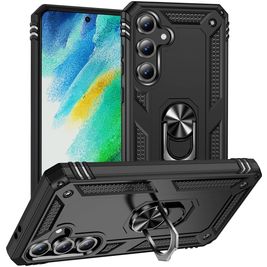 Mobigear Armor ring Samsung Galaxy S24 FE Hülle Hardcase Backcover Stoßfest mit Ringhalter - Schwarz