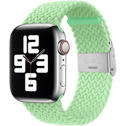 Mobigear Braided Nylon Apple Watch Armband Klappschließe - 42/41/40/38 mm - Limette