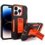 Mobigear Heavy Armor Stand iPhone 14 Pro Max Hülle Hardcase Backcover Stoßfest mit Ständer - Schwarz / Rot