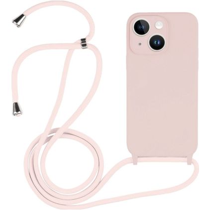 Mobigear Lanyard iPhone 14 Plus Silikon Handykette - Sand Pink