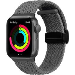 Mobigear Braided Mag Nylon Apple Watch Armband Magnetverschluss - 49/46/45/44 mm - Grau