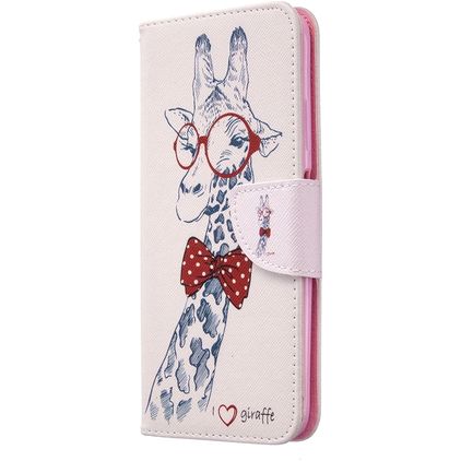 Mobigear Design Huawei P40 Lite Hülle Klapphülle Geldbörse - Giraffe