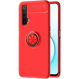 Mobigear Armor Ring Realme X50 Hülle Flexibles TPU Backcover Stoßfest mit Ringhalter - Rot