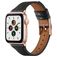 Mobigear Napoli Leder Apple Watch Armband Dornschließe - 49/46/45/44 mm - Schwarz