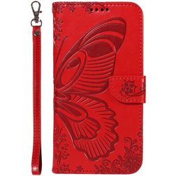 Mobigear Butterfly Samsung Galaxy S25 Hülle Klapphülle Geldbörse - Rot