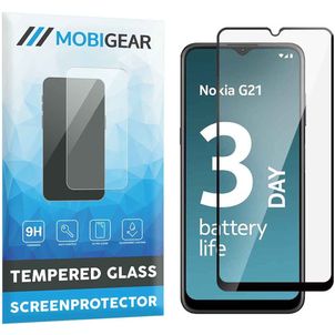 Mobigear Premium Nokia G21 Panzerglas Gehärtetes Glas Displayschutz - Hüllenfreundlich - Schwarz