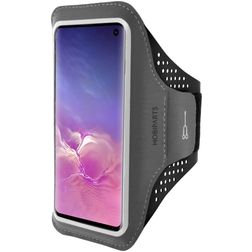 Mobiparts Comfort Fit Handyhalterung Joggen Samsung Galaxy S10 Sporthülle Neopren Sportarmband - Schwarz