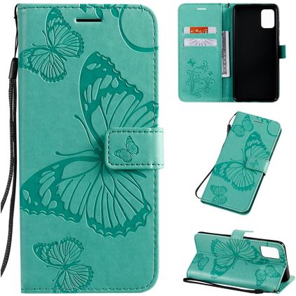 Mobigear Butterfly Samsung Galaxy A51 Hülle Klapphülle Geldbörse - Türkis