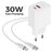 Mobiparts Wall Charger Dual USB / USB-C USB-C 1 Meter Power Delivery 30W 3A - Weiß