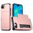 Mobigear Card iPhone 16e Hülle Hardcase Backcover Stoßfest mit Kartenhalter - Roségold