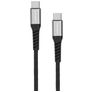 Mobiparts Woven Cable USB-C auf USB-C Kabel 1.5 Meter - Schwarz