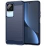 Mobigear Brushed Slim POCO F4 Hülle Flexibles TPU Backcover - Blau