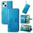 Mobigear Clover iPhone 15 Plus Hülle Klapphülle Geldbörse - Blau