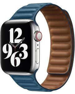 Mobigear Bumpy Leder Apple Watch Armband Magnetverschluss - 49/46/45/44 mm - Blau