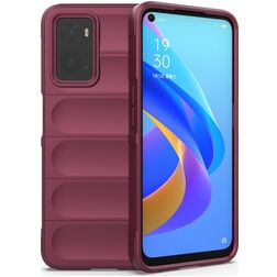 Mobigear Bumpy OPPO A76 Hülle Flexibles TPU Backcover - Weinrot