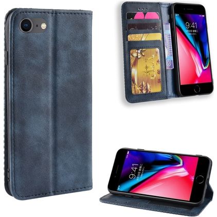 Mobigear Sensation iPhone SE (2020) Hülle Klapphülle Geldbörse - Blau